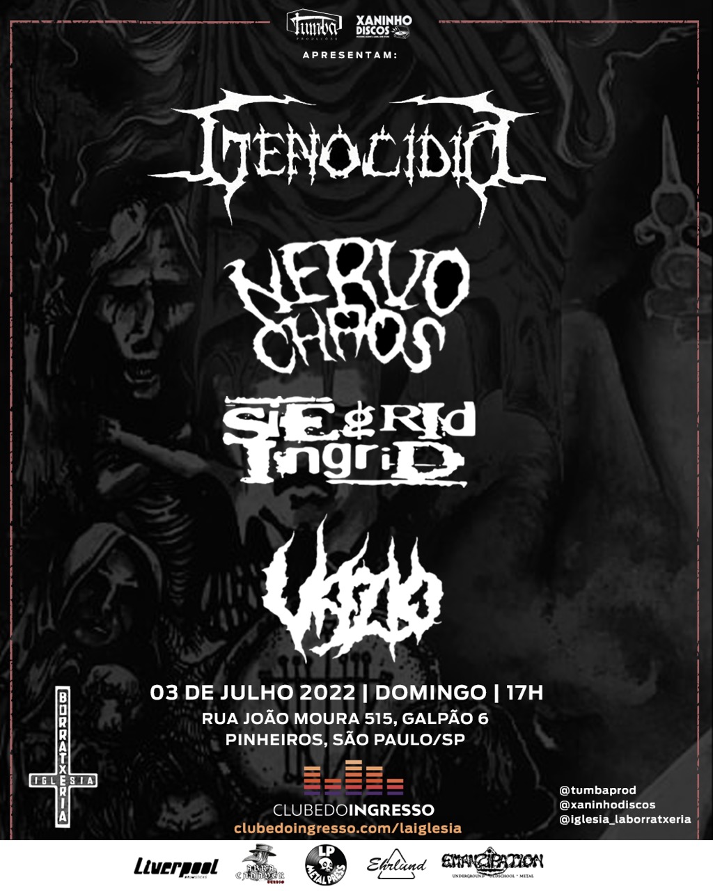 Genocídio, NervoChaos, Siegrid Ingrid e Vazio @Iglesia Borratxeria – São Paulo/SP